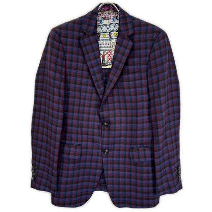 ETRO エトロ 181-1A967-2008 パープル チェック柄 トロット ペイズリー 総柄 スーツ セットアップ スーツ セットアップ