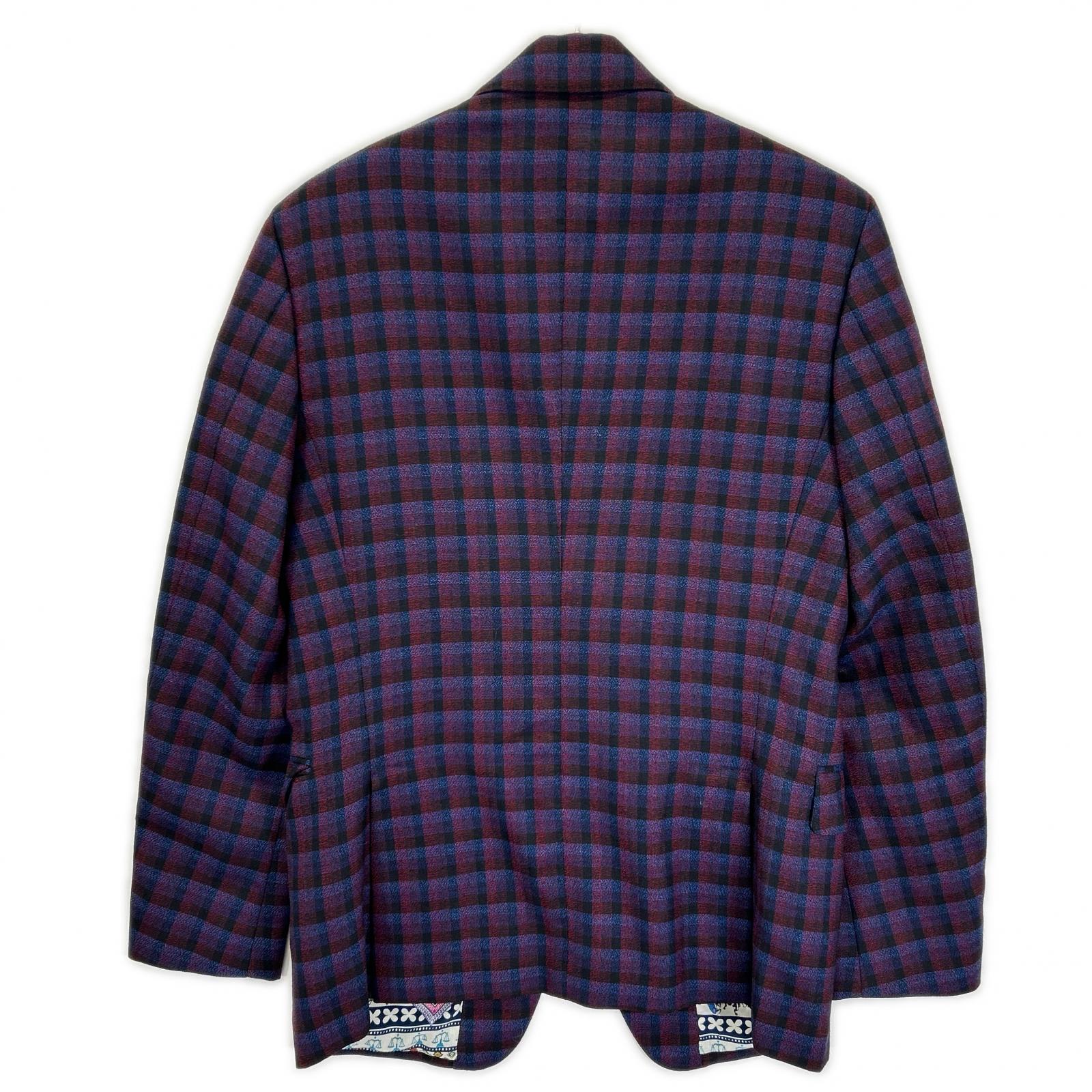 ETRO エトロ 181-1A967-2008 パープル チェック柄 トロット ペイズリー 総柄 スーツ セットアップ スーツ セットアップ