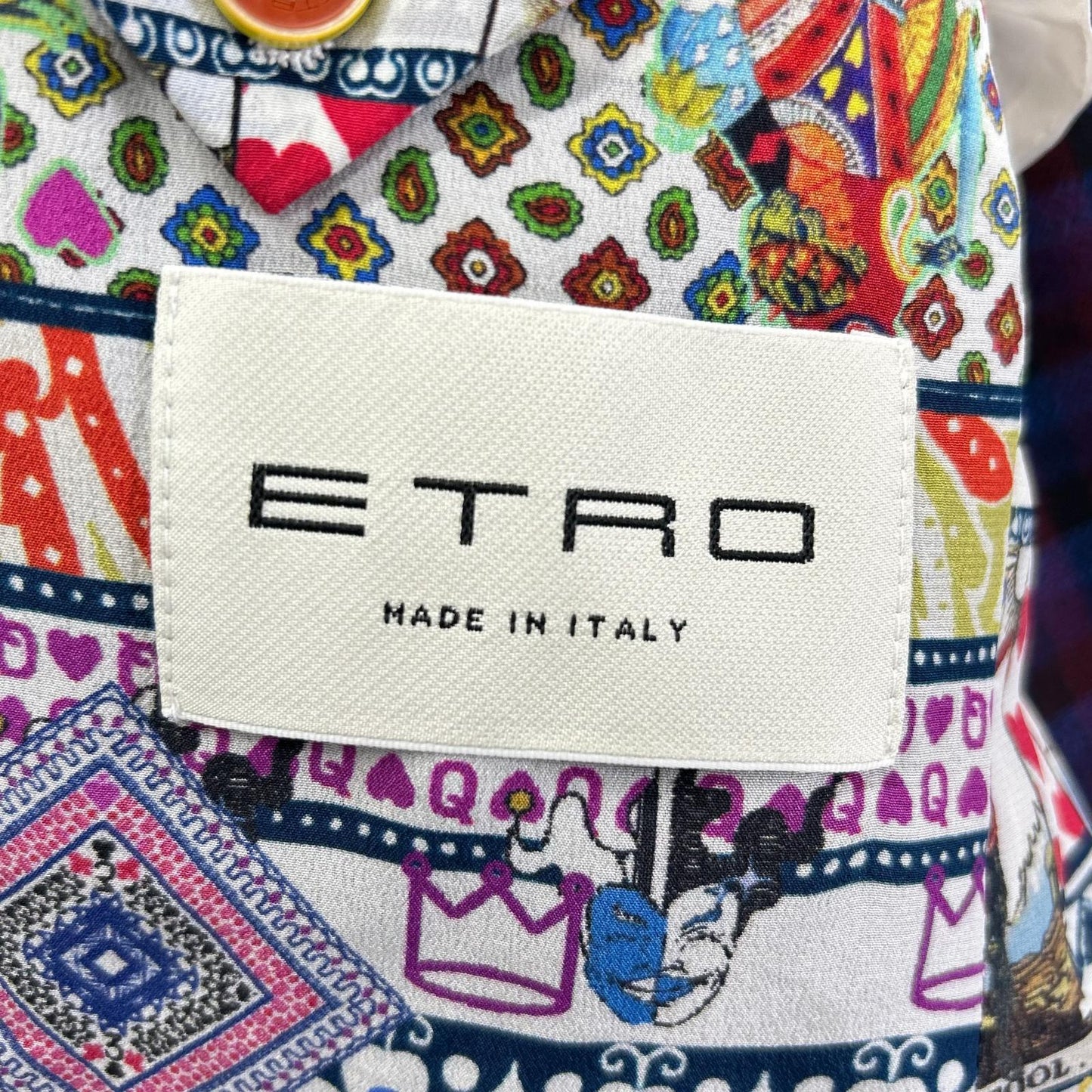 ETRO エトロ 181-1A967-2008 パープル チェック柄 トロット ペイズリー 総柄 スーツ セットアップ スーツ セットアップ