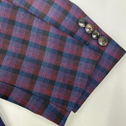 ETRO エトロ 181-1A967-2008 パープル チェック柄 トロット ペイズリー 総柄 スーツ セットアップ スーツ セットアップ