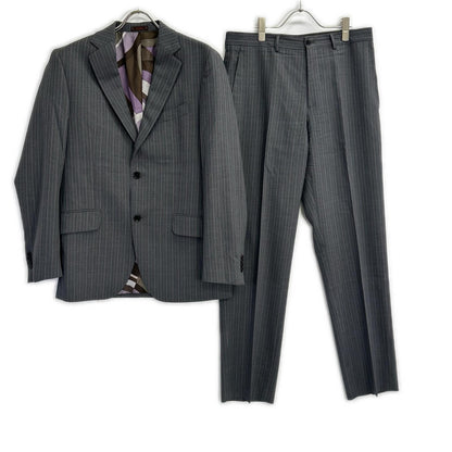 ETRO エトロ 092-10911-0072 グレー ストライプ 総柄インナー スーツセットアップ スーツ セットアップ