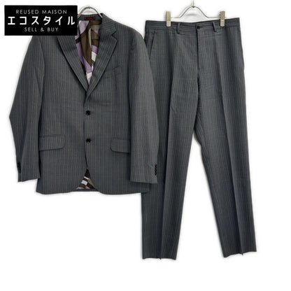 ETRO エトロ 092-10911-0072 グレー ストライプ 総柄インナー スーツセットアップ スーツ セットアップ