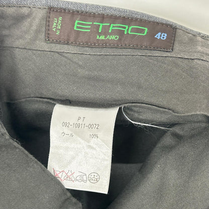 ETRO エトロ 092-10911-0072 グレー ストライプ 総柄インナー スーツセットアップ スーツ セットアップ