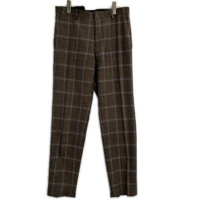ETRO エトロ ブラウン×パープル チェック柄 ペイズリーインナー 3Pスーツセットアップ スーツ セットアップ