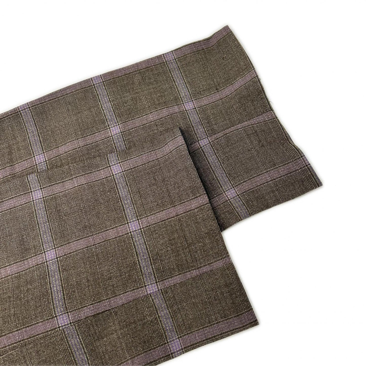 ETRO エトロ ブラウン×パープル チェック柄 ペイズリーインナー 3Pスーツセットアップ スーツ セットアップ