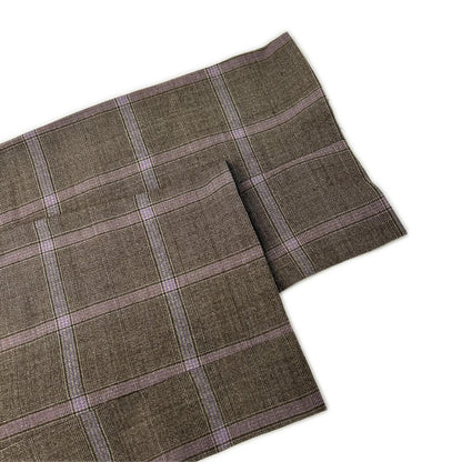 ETRO エトロ ブラウン×パープル チェック柄 ペイズリーインナー 3Pスーツセットアップ スーツ セットアップ