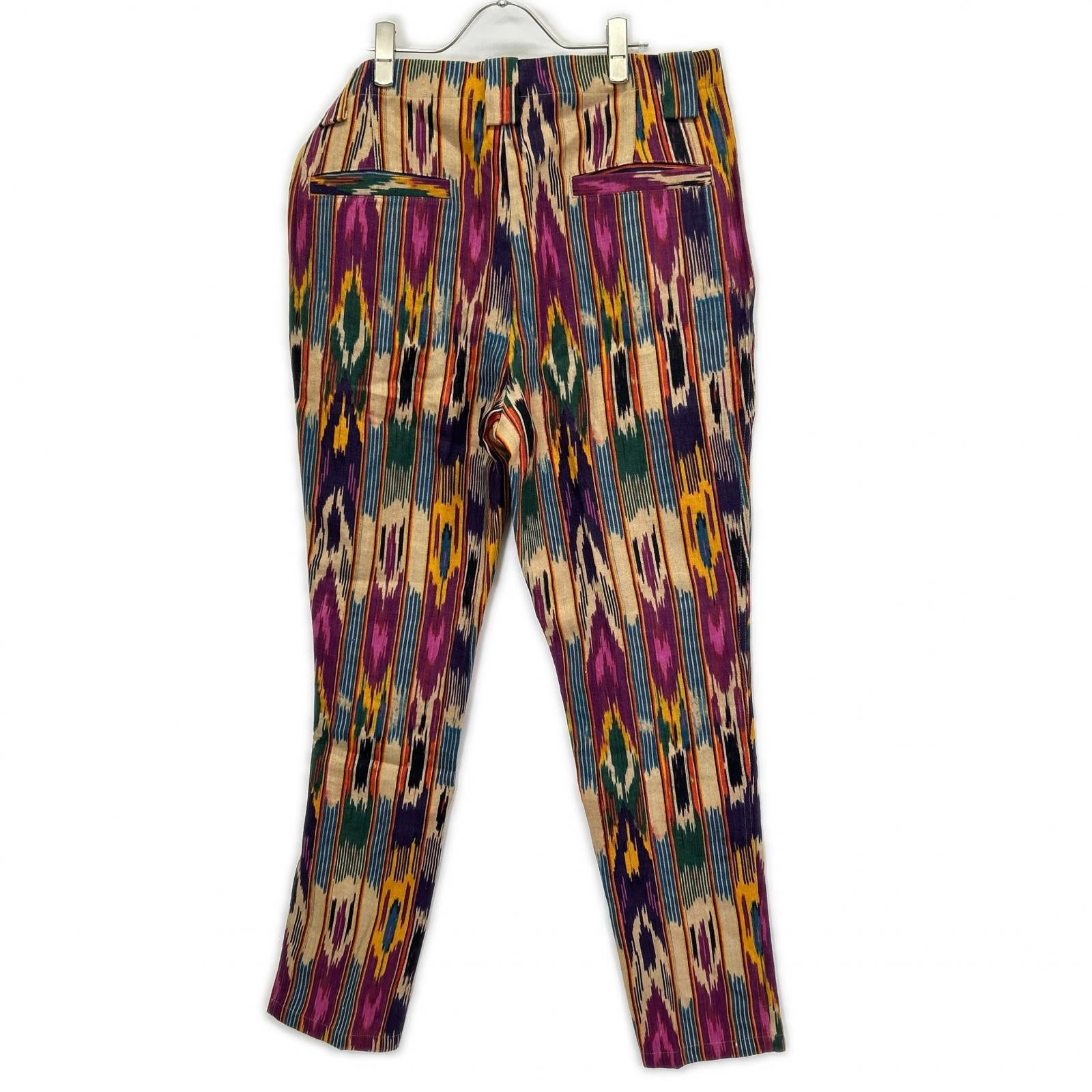 ETRO エトロ 1W352 4114 パープル×ベージュ 総柄 ペイント パンツ ボトムス
