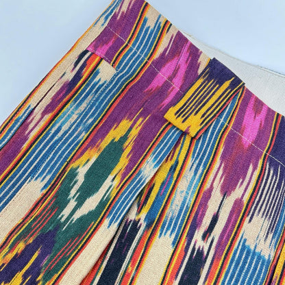 ETRO エトロ 1W352 4114 パープル×ベージュ 総柄 ペイント パンツ ボトムス
