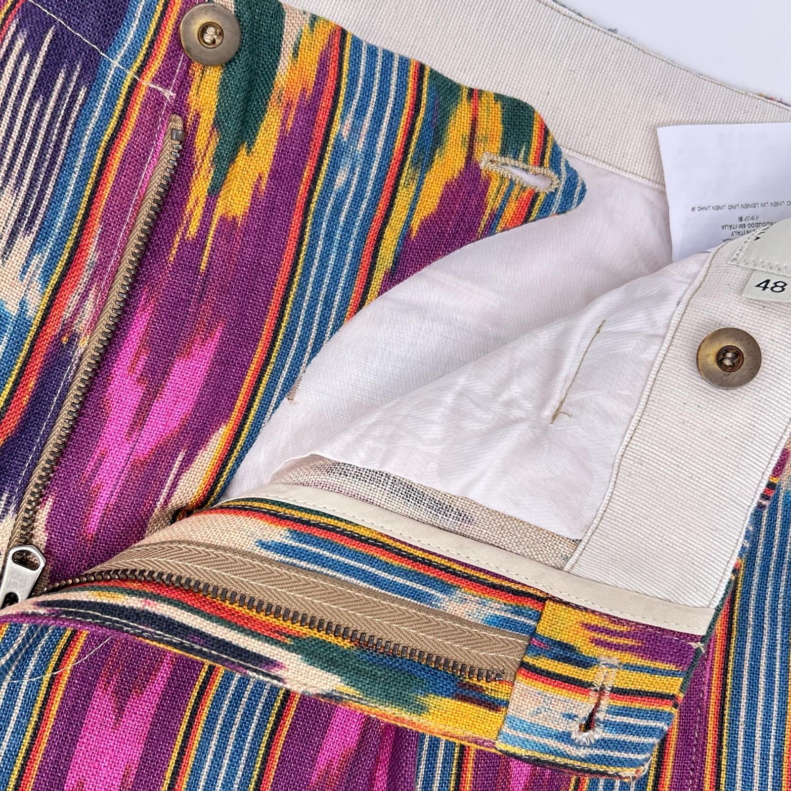 ETRO エトロ 1W352 4114 パープル×ベージュ 総柄 ペイント パンツ ボトムス