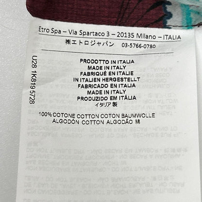 ETRO エトロ 1K8195728 ワインレッド フロリダ 地図 ボタンシャツ トップス