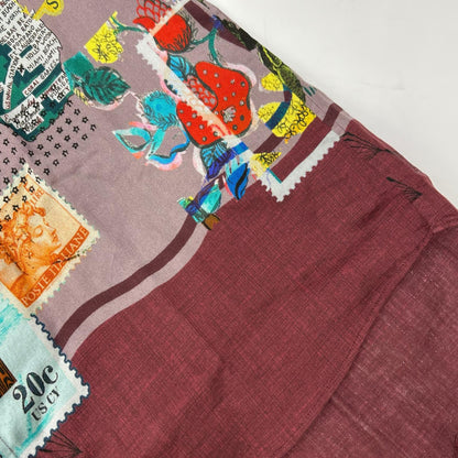 ETRO エトロ 1K8195728 ワインレッド フロリダ 地図 ボタンシャツ トップス