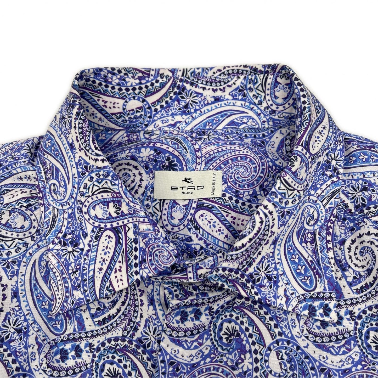 ETRO エトロ パープル ペイズリー ロングスリーブ ボタンシャツ トップス