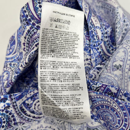 ETRO エトロ パープル ペイズリー ロングスリーブ ボタンシャツ トップス