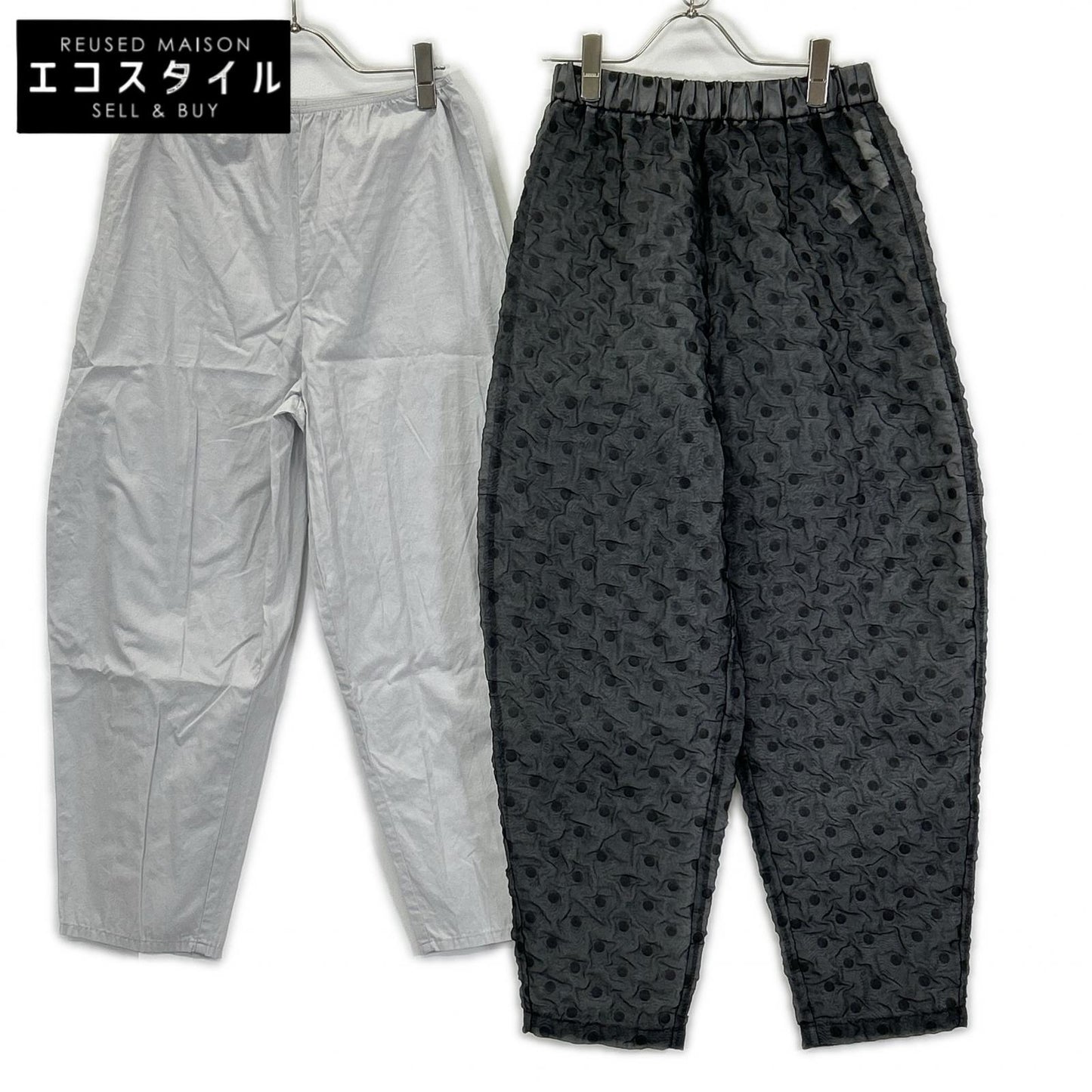 ENFOLD エンフォルド 300G831-1550 グレー シアードット レイヤードスタイル FORMED EGG PANT ボトムス