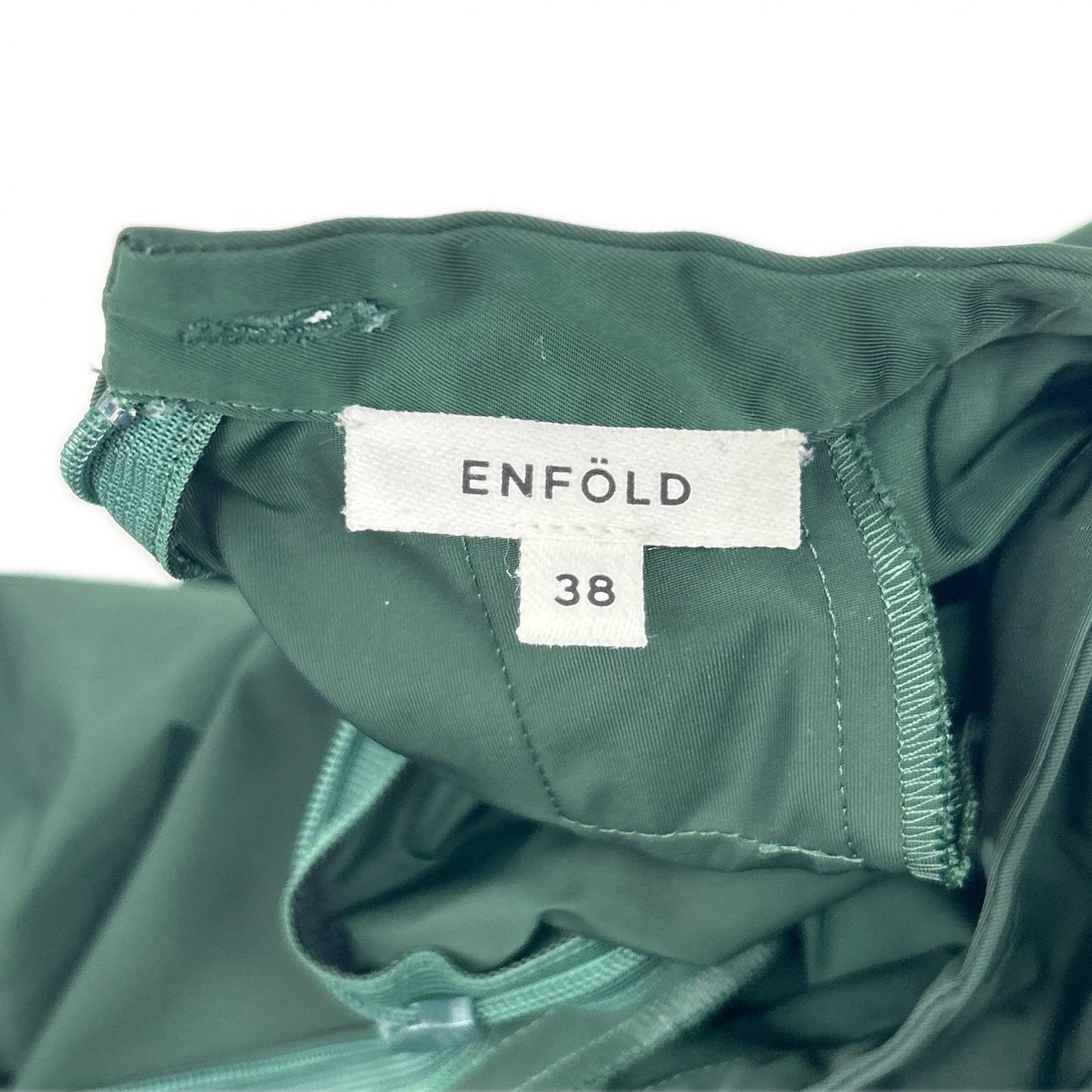 ENFOLD エンフォルド 300FA233-1070 グリーン×カーキ ポリエステル フリルギャザー レイヤードノースリーブワンピース ワンピース