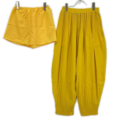 ENFOLD エンフォルド 300FA231-0530 イエロー PEジョーゼット プリーツテーパードTROUSER ボトムス