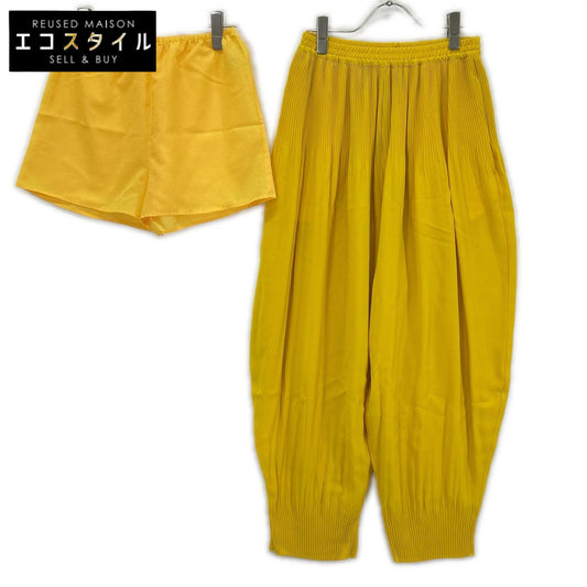 ENFOLD エンフォルド 300FA231-0530 イエロー PEジョーゼット プリーツテーパードTROUSER ボトムス