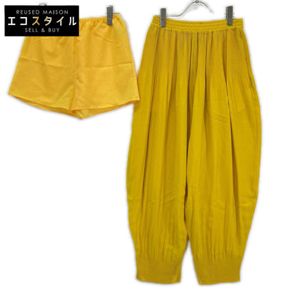ENFOLD エンフォルド 300FA231-0530 イエロー PEジョーゼット プリーツテーパードTROUSER ボトムス
