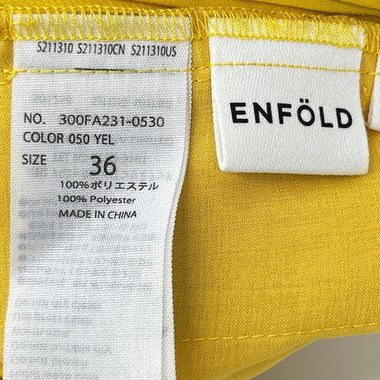 ENFOLD エンフォルド 300FA231-0530 イエロー PEジョーゼット プリーツテーパードTROUSER ボトムス