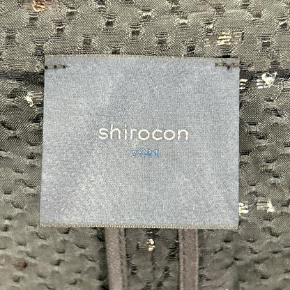 shirocon シロコン SC25-23006SM ブラック レーヨン混 シェルボタン ダブルブレスト ラメチップジレジャケット ジャケット