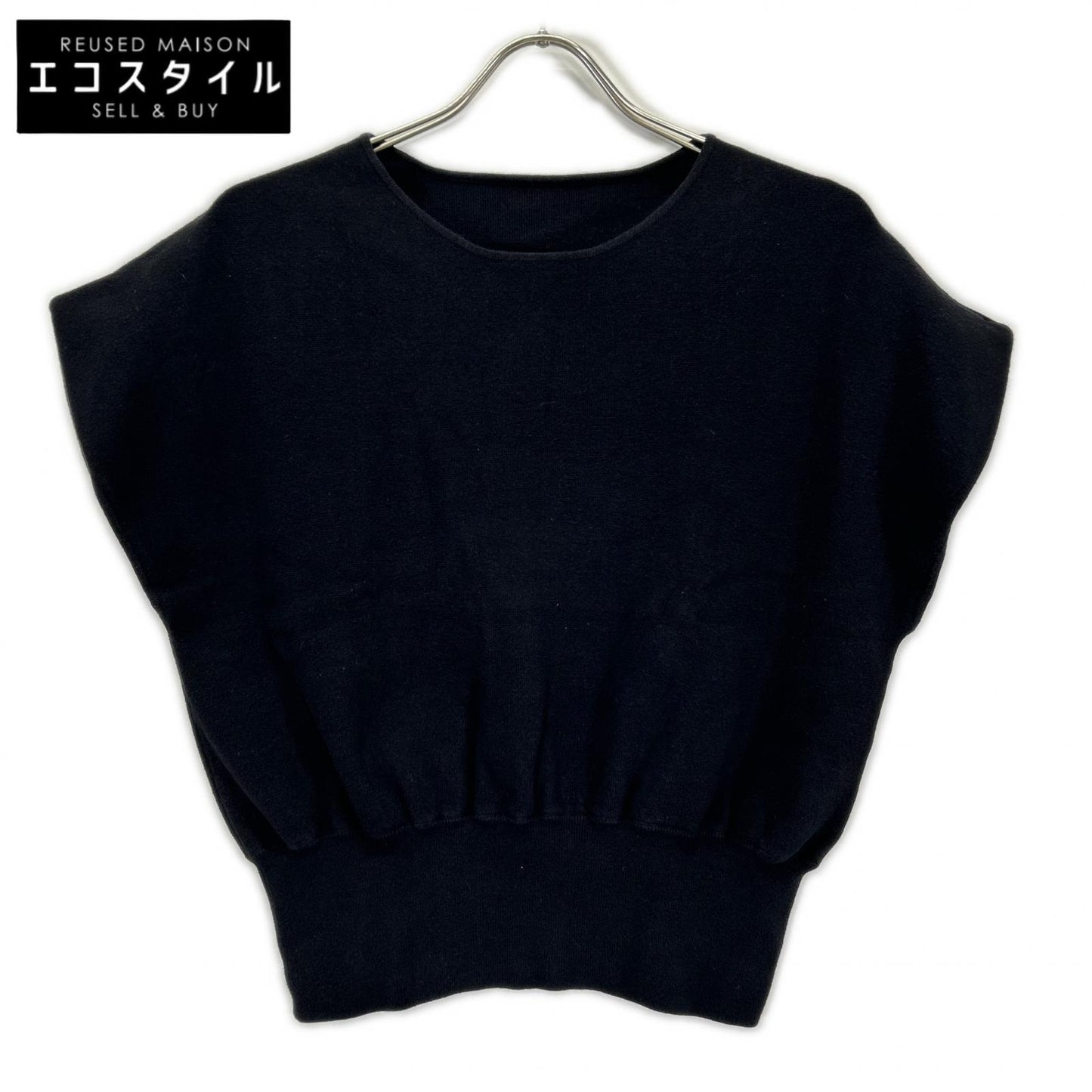 ADORE アドーア 531-2270714 ブラック クリアコットン フレンチニットトップス トップス