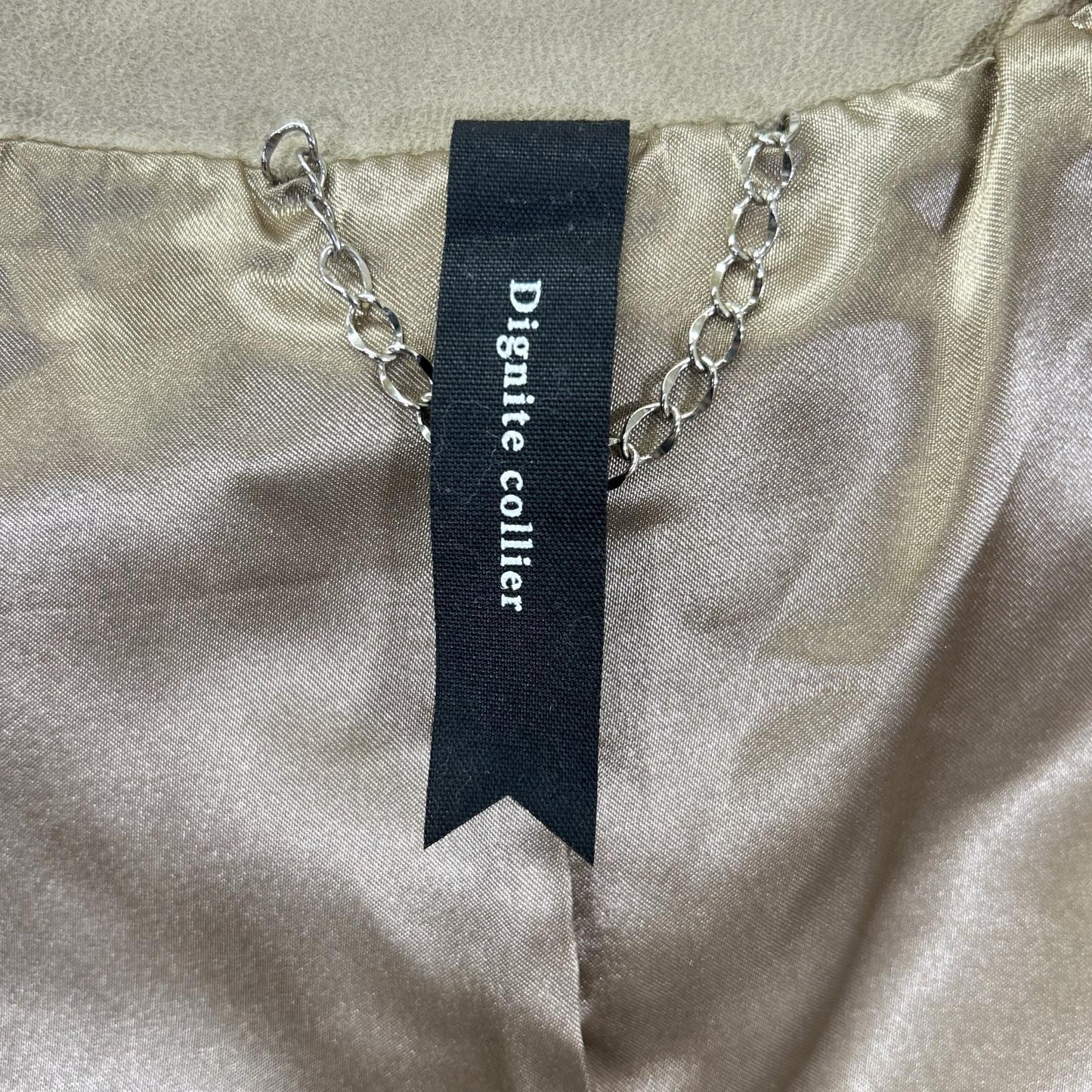 Dignite collier ディニテコリエ ベージュ シープレザー スエード ジップ ライダースジャケット ジャケット