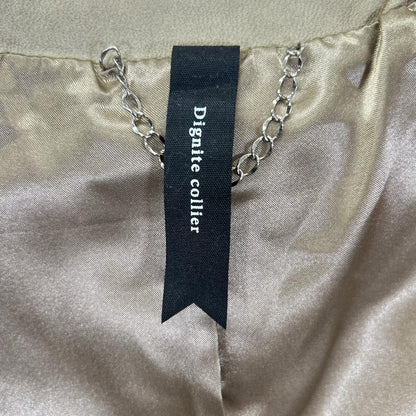 Dignite collier ディニテコリエ ベージュ シープレザー スエード ジップ ライダースジャケット ジャケット