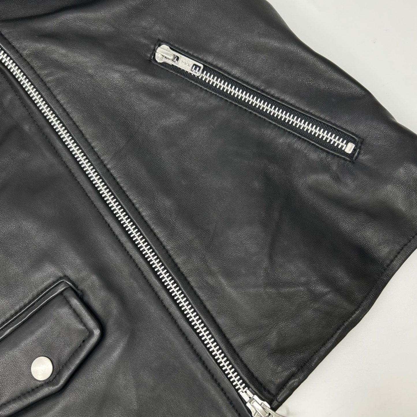 Dignite collier Black Sheepskin Zip-Up Rider Jacket Jacket