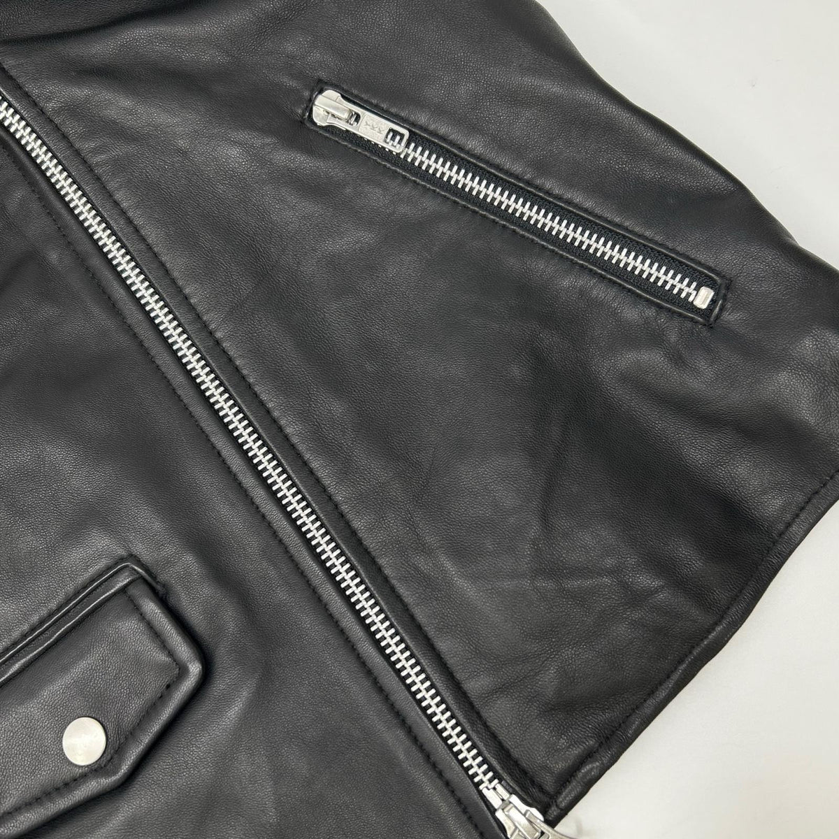 Dignite collier Black Sheepskin Zip-Up Rider Jacket Jacket