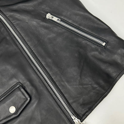 Dignite collier Black Sheepskin Zip-Up Rider Jacket Jacket