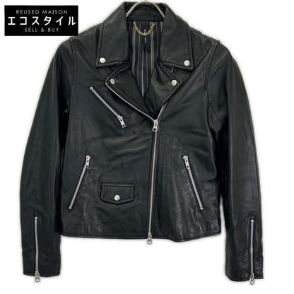Dignite collier Black Sheepskin Zip-Up Rider Jacket Jacket