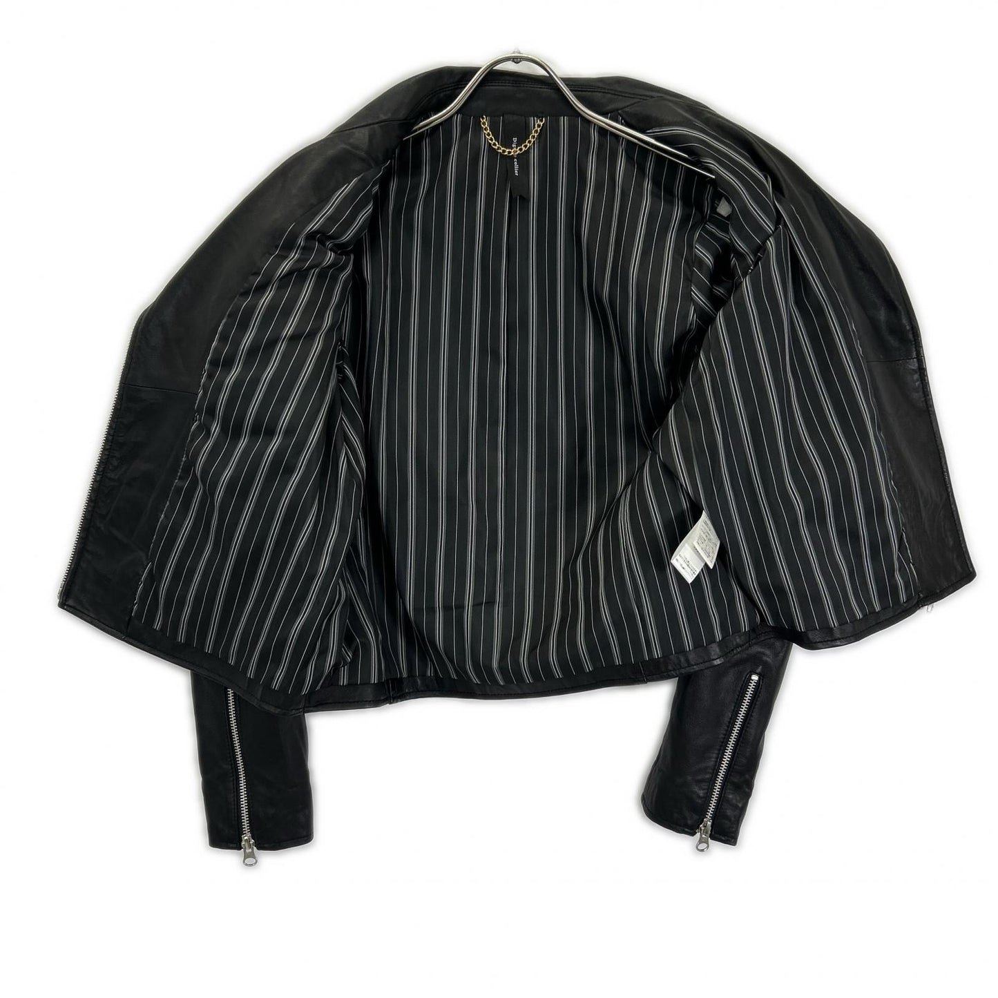 Dignite collier Black Sheepskin Zip-Up Rider Jacket Jacket