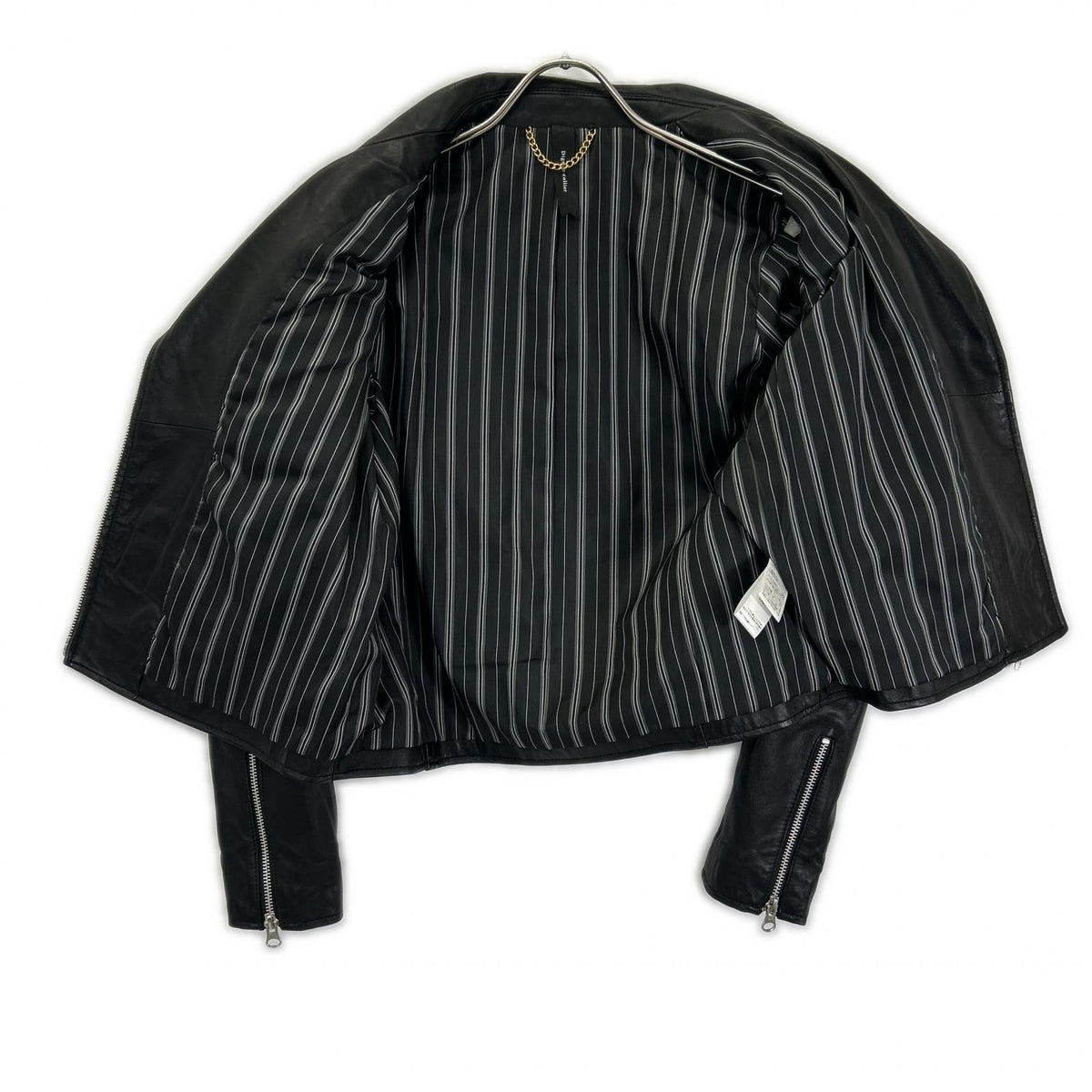 Dignite collier Black Sheepskin Zip-Up Rider Jacket Jacket