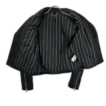 Dignite collier Black Sheepskin Zip-Up Rider Jacket Jacket