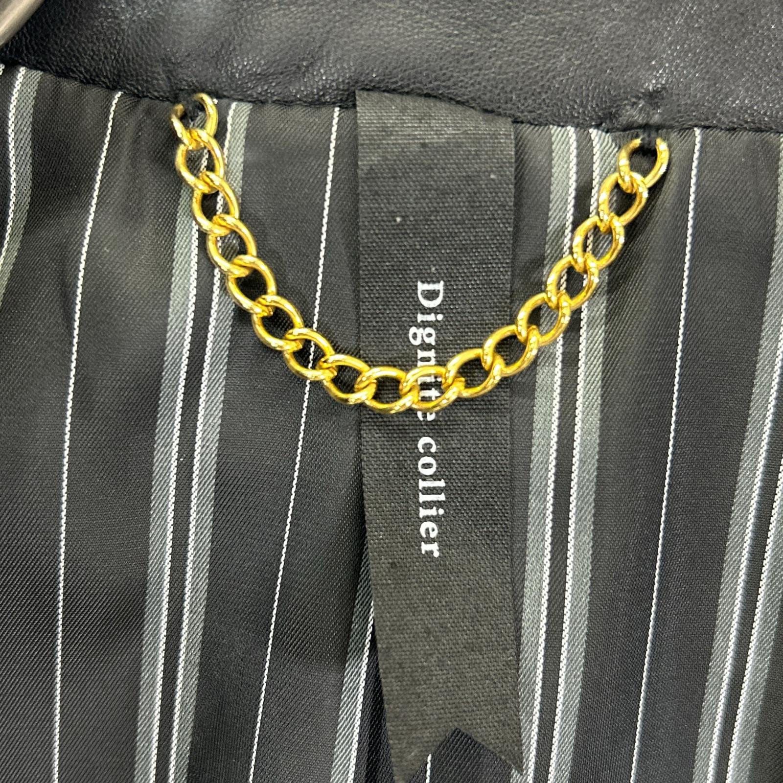 Dignite collier ディニテコリエ ブラック シープレザー ジップ ライダースジャケット ジャケット