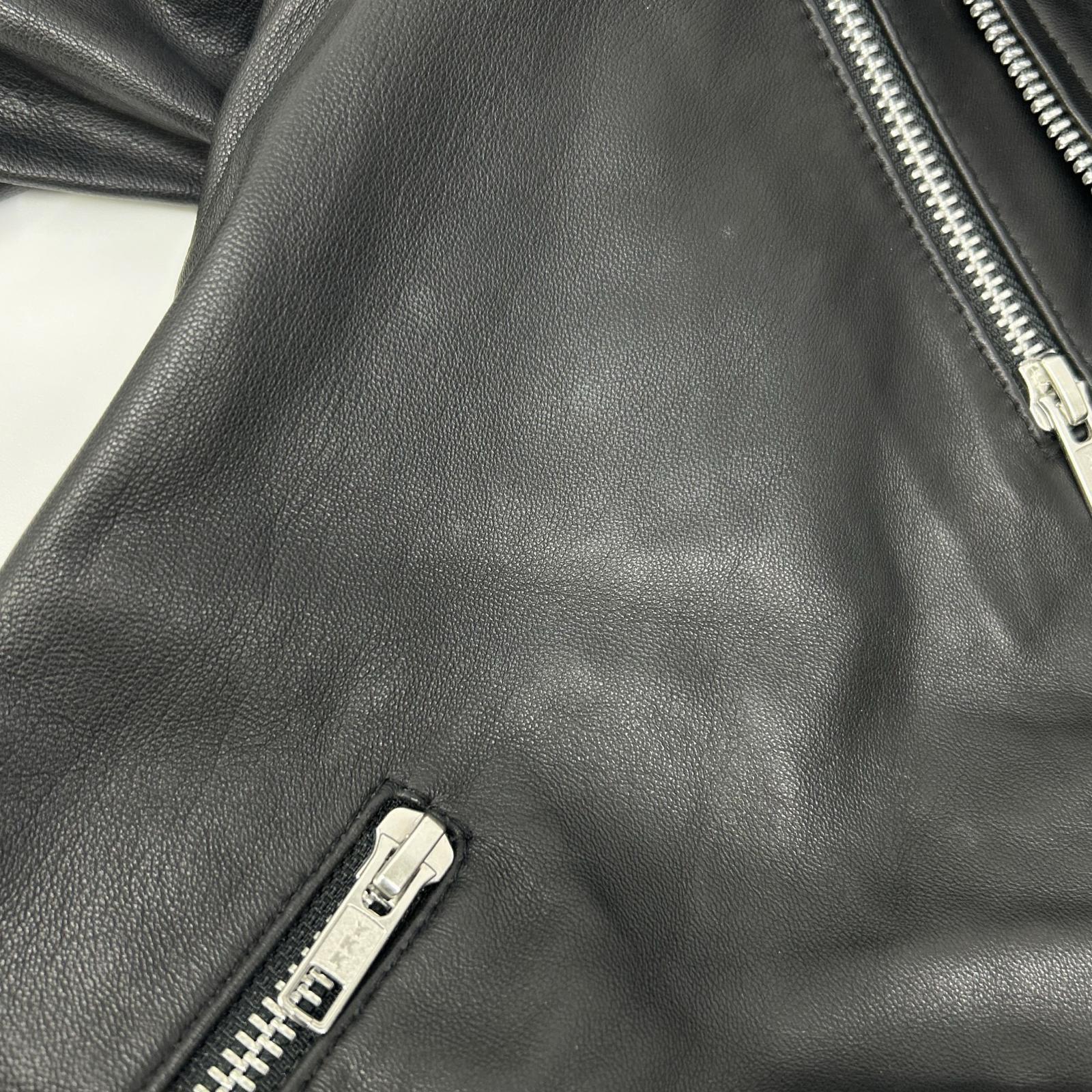 Dignite collier Black Sheepskin Zip-Up Rider Jacket Jacket