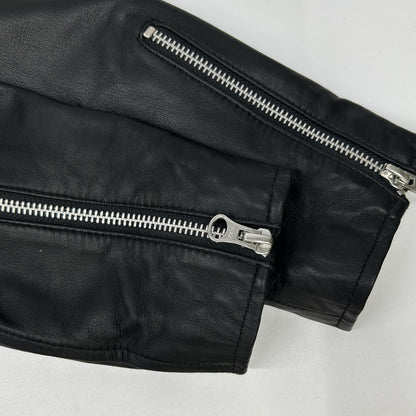 Dignite collier Black Sheepskin Zip-Up Rider Jacket Jacket