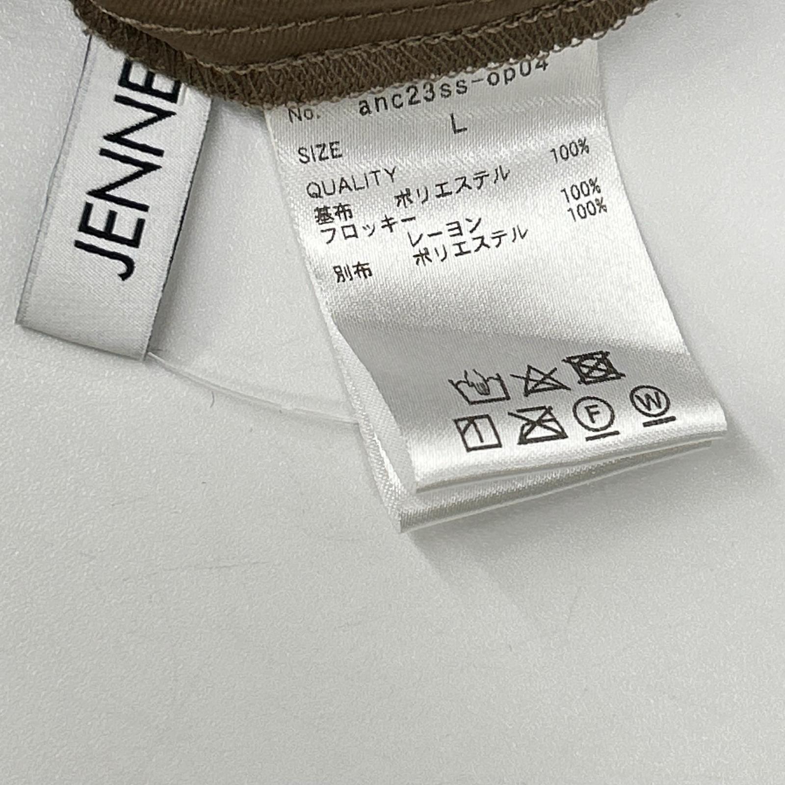 JENNE ジェンヌ ブラウン ドット柄 バックボタン ノースリーブワンピース ワンピース