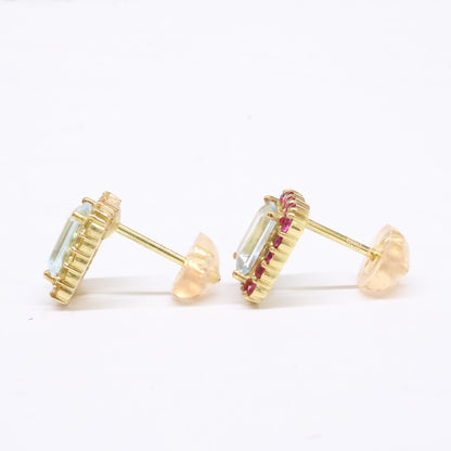 Kunierika クニエリカ K18YG アクアマリン×ルビー/イエローサファイア エトワールシリーズ ペテルギウスピアス ピアス