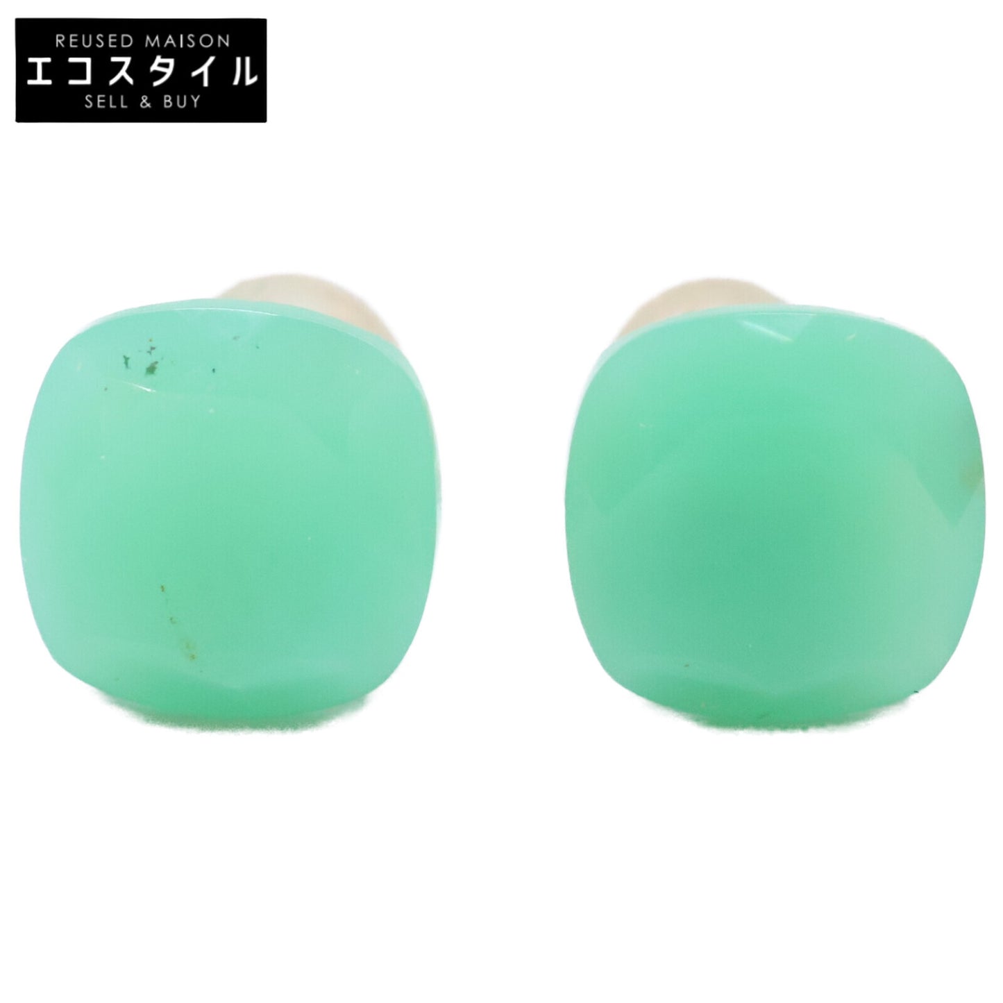 ColouR Jewelry コロル ジュエリー 【美品】25SCRIT10 K10 COLORED STONE EARRINGS Chrysoprase ストーン ピアス