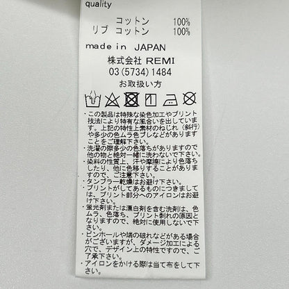 REMI RELIEF レミレリーフ ホワイト クルーネック サイドスリット スウェットプルオーバー トップス