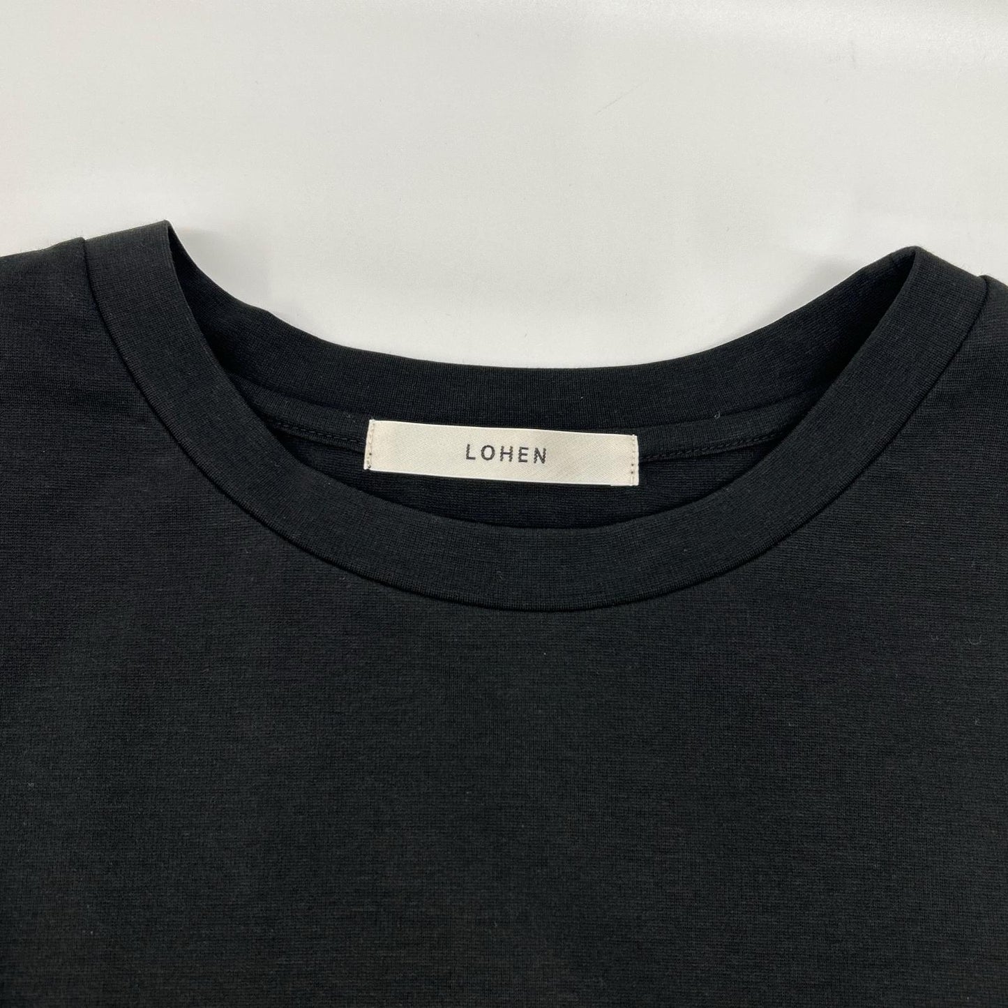LOHEN ローヘン 24SS ブラック レイヤードデザイン クルーネックS/Sカットソー トップス
