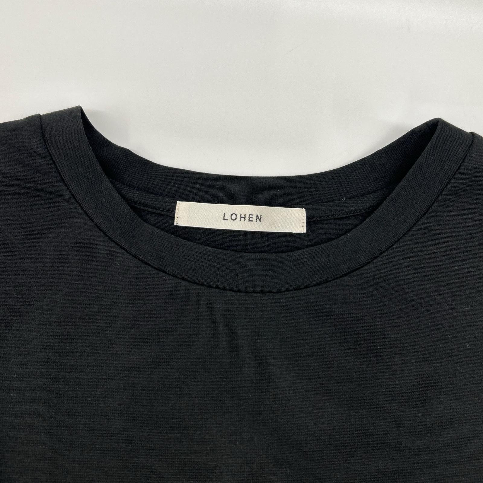 LOHEN ローヘン 24SS ブラック レイヤードデザイン クルーネックS/Sカットソー トップス