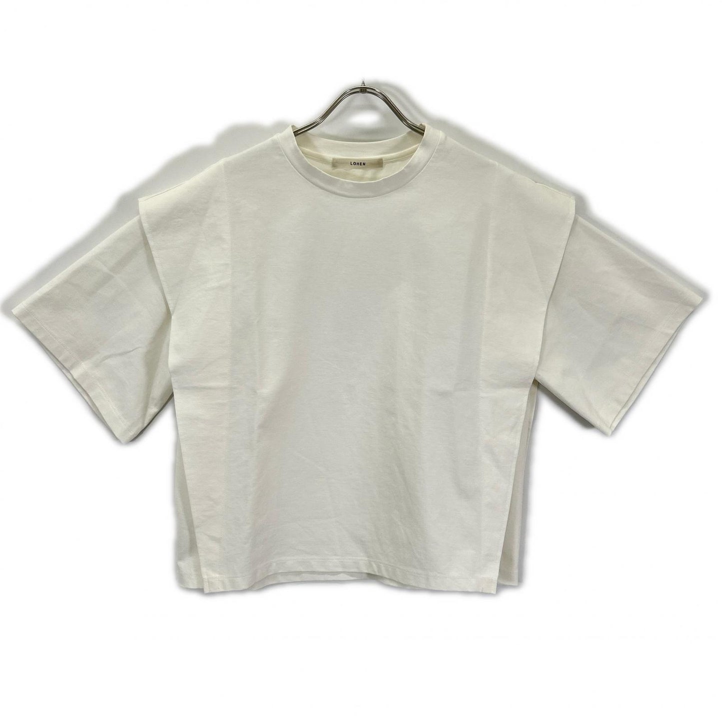 LOHEN ローヘン 24SS ホワイト レイヤードデザイン クルーネックS/Sカットソー トップス