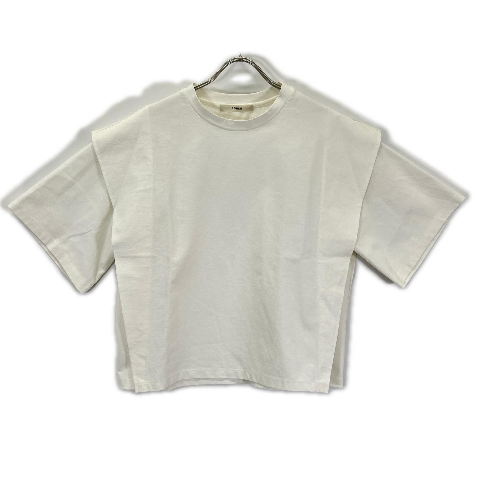 LOHEN ローヘン 24SS ホワイト レイヤードデザイン クルーネックS/Sカットソー トップス