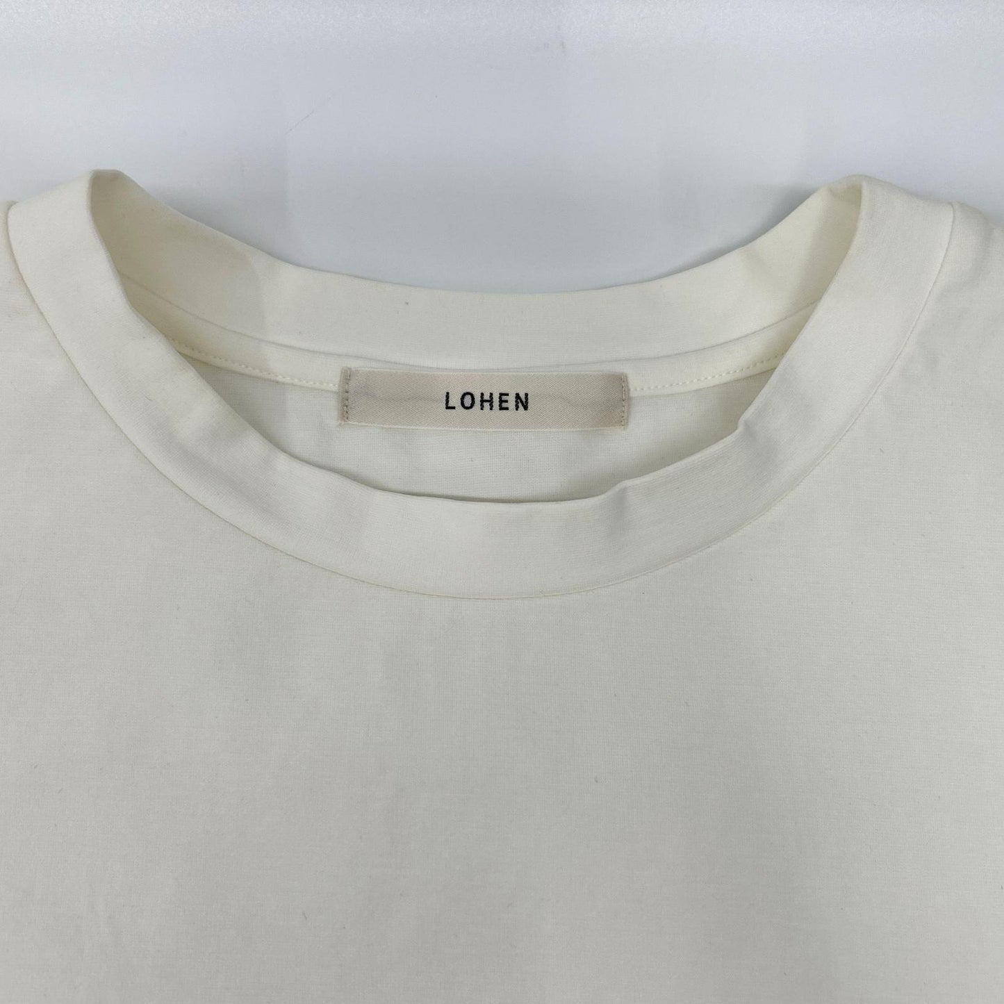LOHEN ローヘン 24SS ホワイト レイヤードデザイン クルーネックS/Sカットソー トップス
