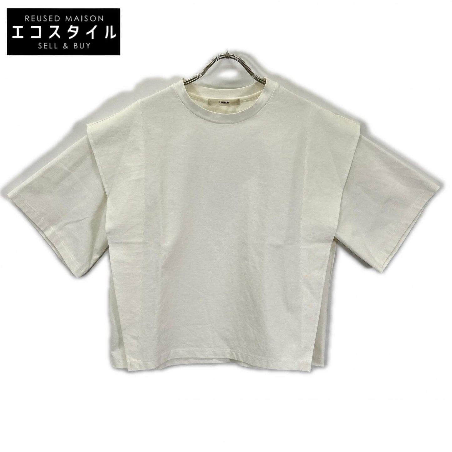 LOHEN ローヘン 24SS ホワイト レイヤードデザイン クルーネックS/Sカットソー トップス