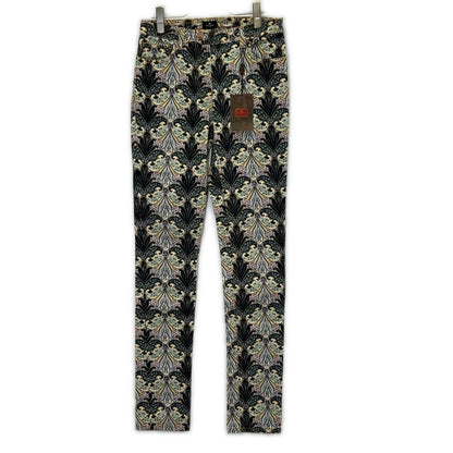ETRO エトロ 19518 マルチカラー ペイズリー柄 パッチ ジップフライ スキニーパンツ ボトムス
