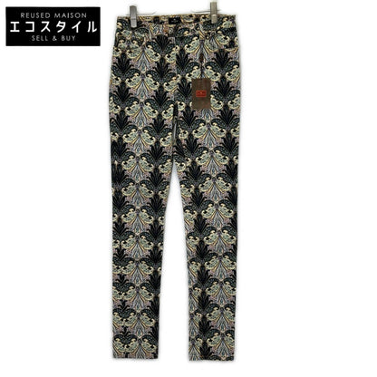 ETRO 19518 Multicolor Paisley Patch Zip-Fly Skinny Pants Bottoms