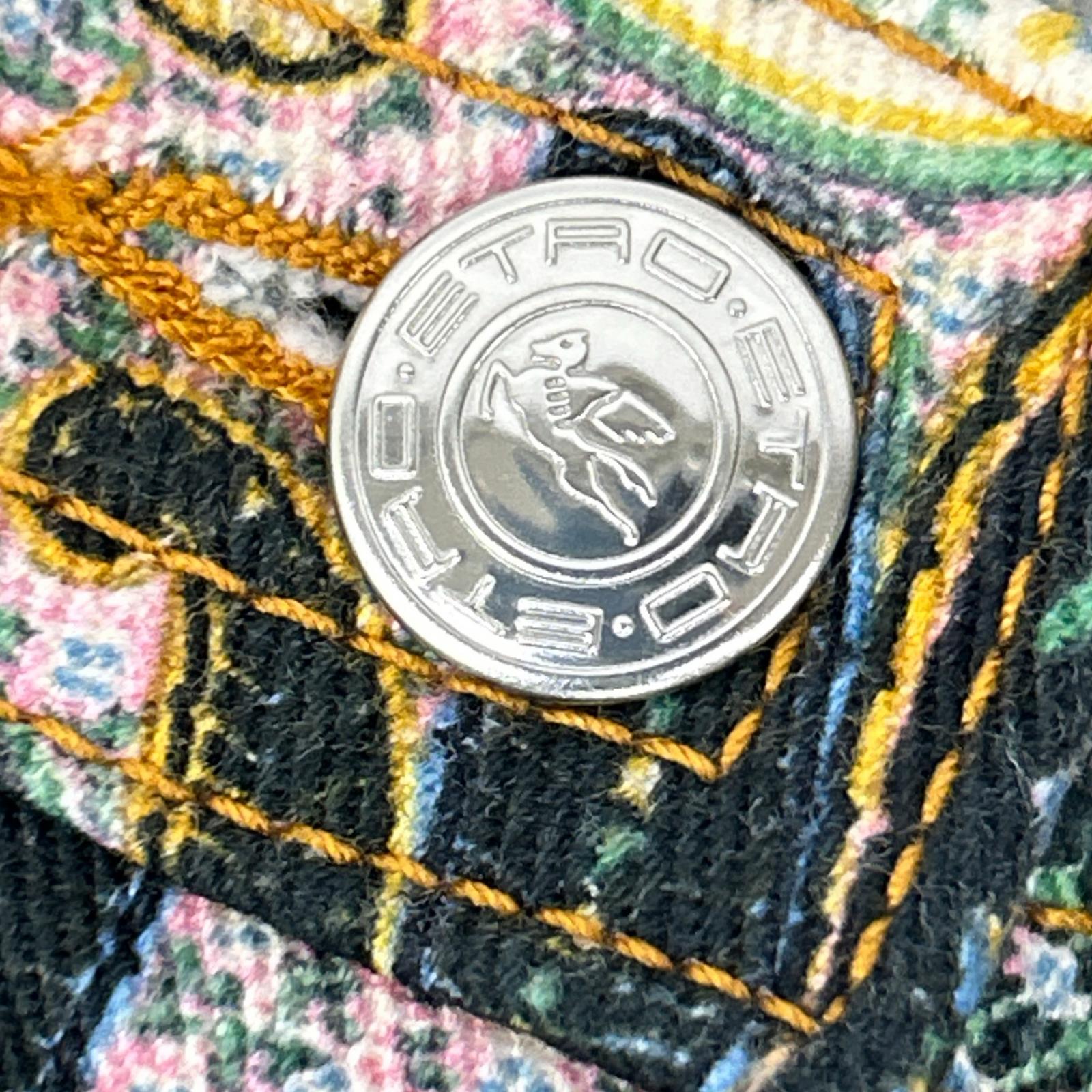 ETRO エトロ 19518 マルチカラー ペイズリー柄 パッチ ジップフライ スキニーパンツ ボトムス